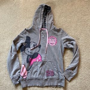 Disney Parks Mickey Mouse full zip lightweight hoodie sweatshirt youth sz Large